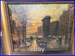 PARIS en 1900. Peinture sur toile par Baladés