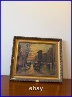 PARIS en 1900. Peinture sur toile par Baladés