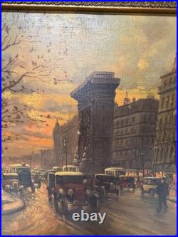 PARIS en 1900. Peinture sur toile par Baladés