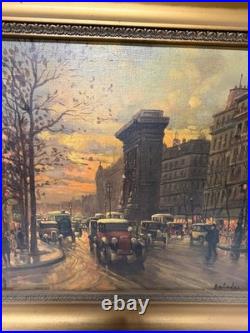 PARIS en 1900. Peinture sur toile par Baladés