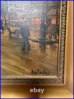 PARIS en 1900. Peinture sur toile par Baladés