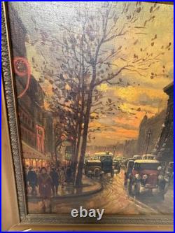 PARIS en 1900. Peinture sur toile par Baladés