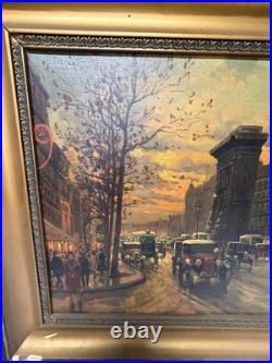 PARIS en 1900. Peinture sur toile par Baladés