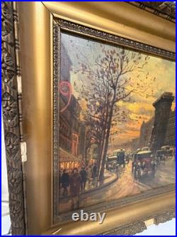 PARIS en 1900. Peinture sur toile par Baladés