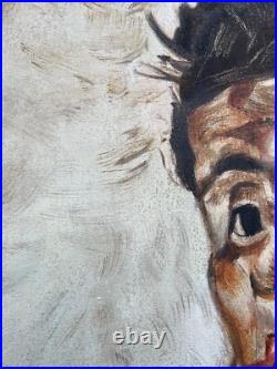 PEINTURE HUILE SUR TOILE EGON SCHIELE signée et estampillée vintage art 20 x