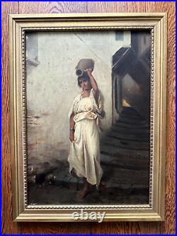 PEINTURE HUILE SUR TOILE ÉPOQUE XIXè SCÈNE ORIENTALISTE ÉCOLE FRANÇAISE
