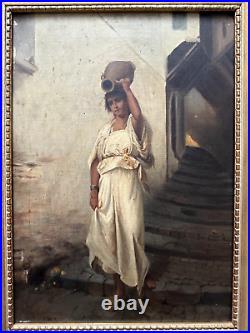 PEINTURE HUILE SUR TOILE ÉPOQUE XIXè SCÈNE ORIENTALISTE ÉCOLE FRANÇAISE