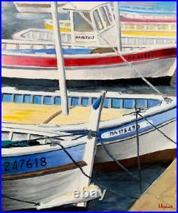 POINTUS à Marseille. Tableau peinture huile marine signé J Lajoinie