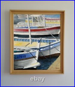 POINTUS à Marseille. Tableau peinture huile marine signé J Lajoinie