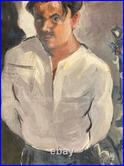 Painting Peinture Expressionisme Huile 1932 Expressioniste Portrait Pendu Chat