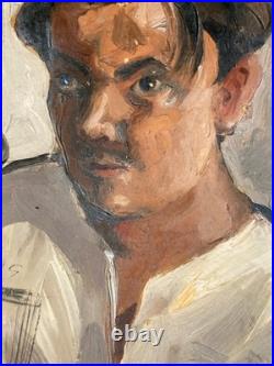 Painting Peinture Expressionisme Huile 1932 Expressioniste Portrait Pendu Chat