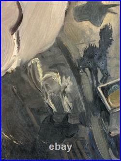 Painting Peinture Expressionisme Huile 1932 Expressioniste Portrait Pendu Chat