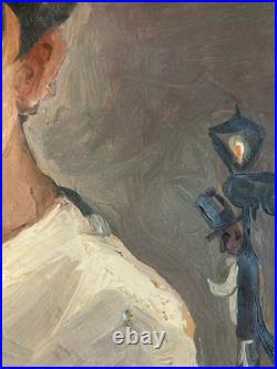 Painting Peinture Expressionisme Huile 1932 Expressioniste Portrait Pendu Chat