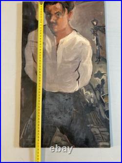 Painting Peinture Expressionisme Huile 1932 Expressioniste Portrait Pendu Chat