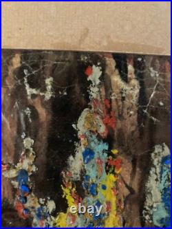 Painting Peinture Huile Sur Carton Abstrait A Identifier Abstraction 1960 Ancien