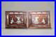 Paire de tableaux incrustations nacre XIX sur bois Mother of Pearl Indochine