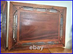 Paire de tableaux incrustations nacre XIX sur bois Mother of Pearl Indochine