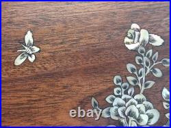 Paire de tableaux incrustations nacre XIX sur bois Mother of Pearl Indochine