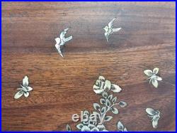 Paire de tableaux incrustations nacre XIX sur bois Mother of Pearl Indochine