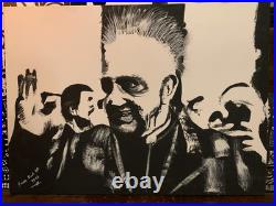 Pape François Défoncé et Complètement Paumé Peinture Originale Poppy Blacl 27