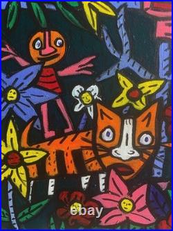 Pardis Chat -peinture Art Brut Sur Toile 50x 40 CM De 2025 Du Peintre Visto Pardis Chat -peinture Art Brut Sur Toile 50x 40 CM De 2025 Du Peintre Visto