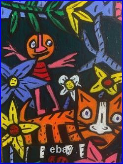 Pardis Chat -peinture Art Brut Sur Toile 50x 40 CM De 2025 Du Peintre Visto