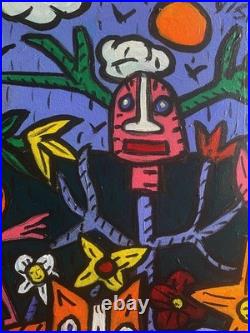 Pardis Chat -peinture Art Brut Sur Toile 50x 40 CM De 2025 Du Peintre Visto
