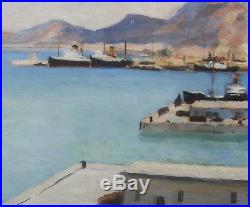 Paul Arzens Tableau Port Sicile Palerme Paysage Italie Peintre Francais Art Deco