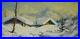Paul Corbet. Chalets enneigés, les aiguilles de Chamonix. HsT. Cadre 66×117 cm