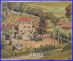 Paul Georges KLEIN (1909-1994) Huile sur Toile Maison de Maître