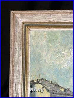 Paul Giovannoni Huile Sur Toile Corse Village Portuaire Datée 1971