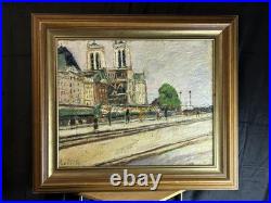 Paul Petit Huile Toile Notre Dame de Paris Quais de Seine École de Paris