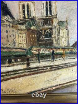 Paul Petit Huile Toile Notre Dame de Paris Quais de Seine École de Paris