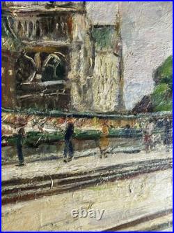 Paul Petit Huile Toile Notre Dame de Paris Quais de Seine École de Paris