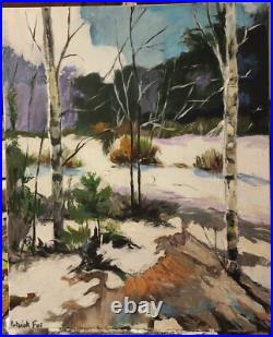 Paysage D'hiver No 2 acrylique 50x61 cm Superbe Patrick Foi