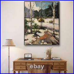 Paysage D'hiver No 2 acrylique 50x61 cm Superbe Patrick Foi