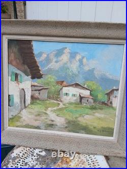Paysage De Montage De Haute-Savoie Huile Sur Toile De P. H. RENIER Jolie Cote