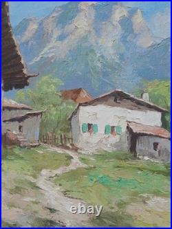 Paysage De Montage De Haute-Savoie Huile Sur Toile De P. H. RENIER Jolie Cote