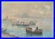 Paysage Marin du Golfe de Naples, Peinture Ancienne à l’huile sur toile signée