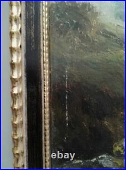 Paysage de montagne au torrent par Laforêt 88 huile sur toile peinture tableau