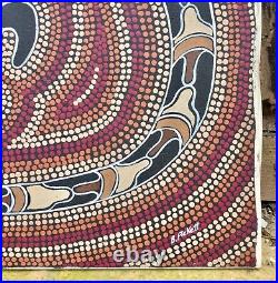 Peinture Aborigène Aboriginal Painting Turtles & Snake B. PICKETT