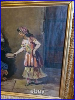 Peinture Ancienne Encadrée, Scène De Mousquetaires XIX Ème S