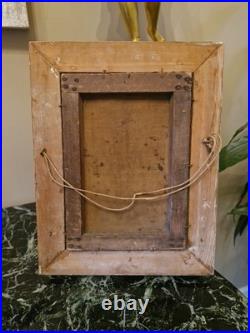 Peinture Ancienne Encadrée Signée, Huile Sur Toile Scène De Vie