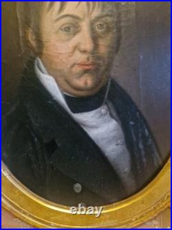 Peinture Ancienne Encadrée, huile sur toile Portrait D'homme XIX Ème S Peinture Ancienne Encadrée, huile sur toile Portrait D'homme XIX Ème S