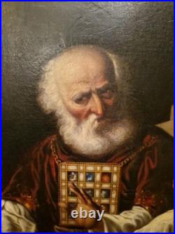 Peinture Ancienne Grand Format Huile Sur Toile Eli Et Samuel XIX Ème S