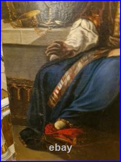 Peinture Ancienne Grand Format Huile Sur Toile Eli Et Samuel XIX Ème S