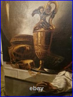 Peinture Ancienne Grand Format Huile Sur Toile Eli Et Samuel XIX Ème S