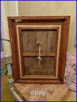 Peinture Ancienne, Huile Sur Toile Encadrée Représentant Une Scène D'intérieur