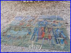 Peinture Ancienne, Huile Sur Toile Grande Dimension