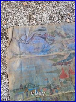 Peinture Ancienne, Huile Sur Toile Grande Dimension